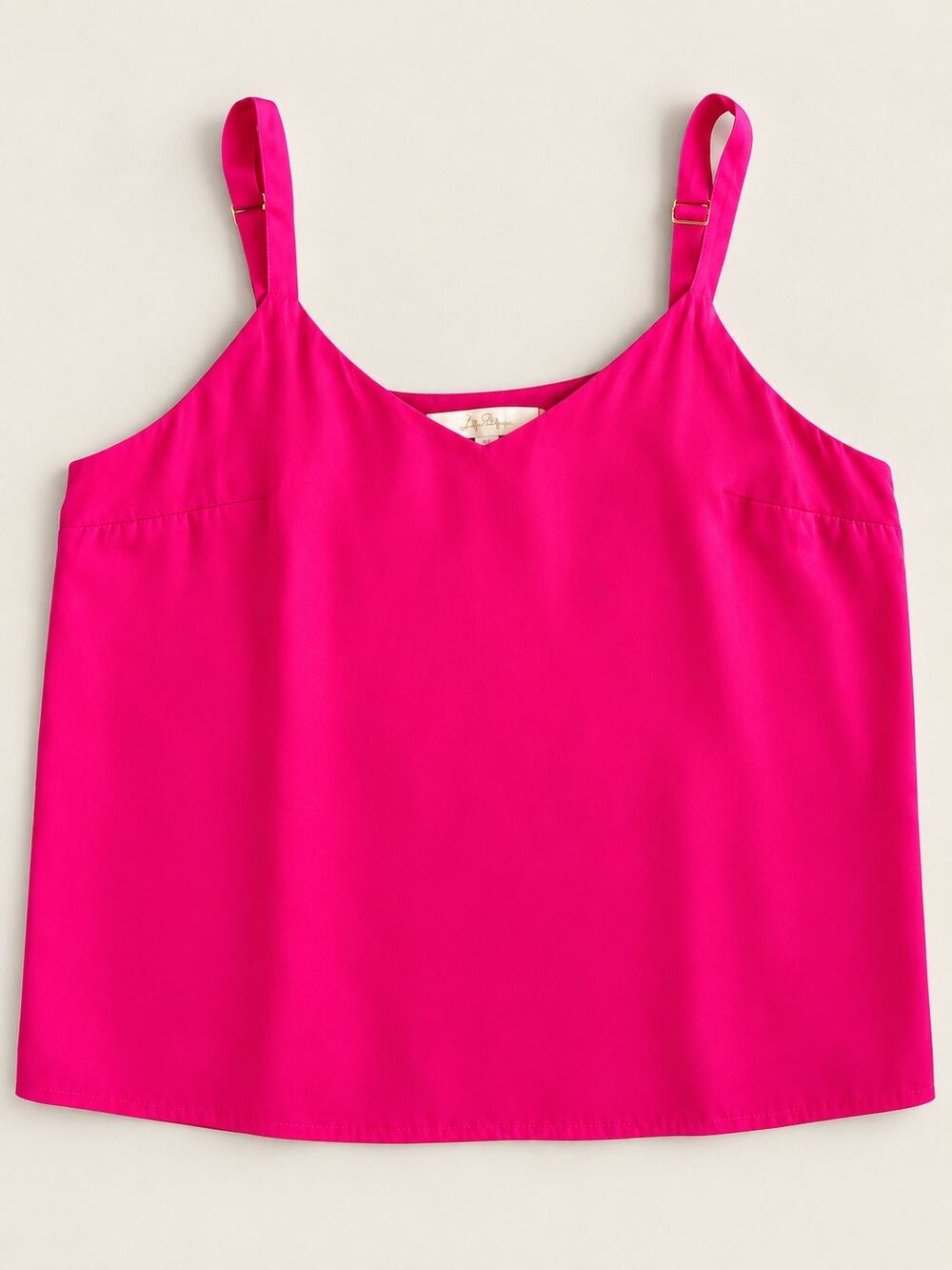 NWT Lilly Pulitzer Nadia Satin Cami Passion Fruit Pink Size 16 Hot Pink Top